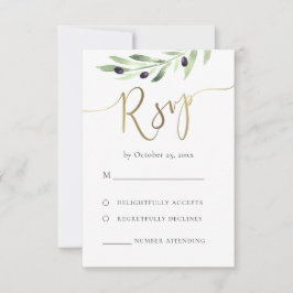 boda RSVP de rama de olivo