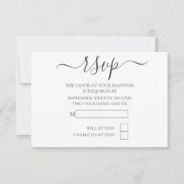 Boda RSVP de tipografía simple y elegante
