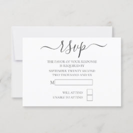 Boda RSVP de tipografía simple y elegante