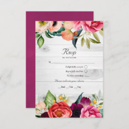 Boda RSVP del código QR de Boho floral bohemio rus