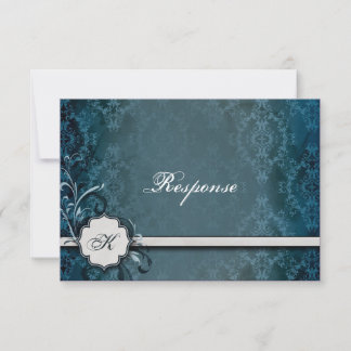 Boda RSVP Elegante Monograma Vintage Damask