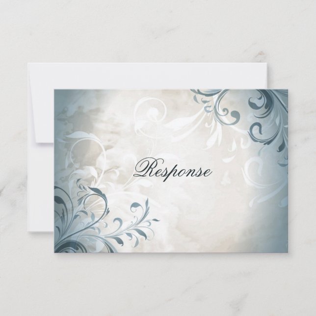 Boda RSVP Elegante Vintage Foliage & Swirl (Anverso)