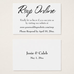 Boda RSVP en línea Insertar guión negro, blanco, 1