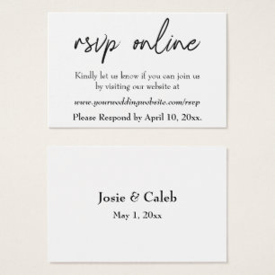 Boda RSVP en línea Insertar guión negro, blanco, 1