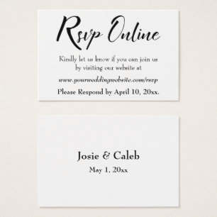 Boda RSVP en línea Insertar guión negro, blanco, 1