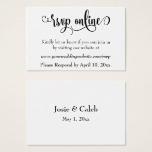 Boda RSVP en línea Insertar guión negro, blanco, 1