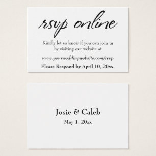 Boda RSVP en línea Insertar guión negro, blanco, 1