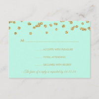Boda RSVP Faux Purpurina Confetti Mint Green