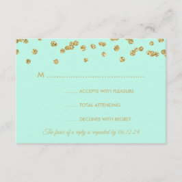 Boda RSVP Faux Purpurina Confetti Mint Green