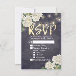 Boda RSVP Hydrangea Flores de cuerda Luces de cade