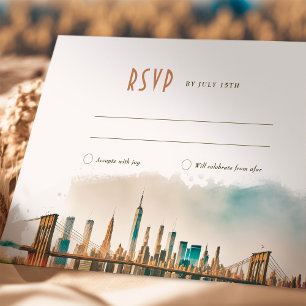 Boda RSVP Insertar invitación de destino de Nueva 