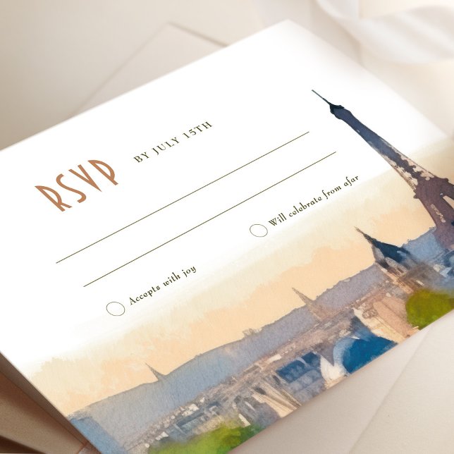Boda RSVP Insertar París Francia Invitación de des (Subido por el creador)