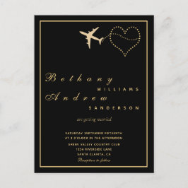 Boda RSVP l invitación Black Gold All in One