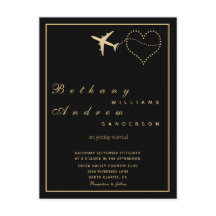 Boda RSVP l invitación Black Gold All in One