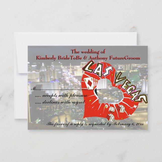 Boda RSVP Las Vegas Valentine (Anverso)