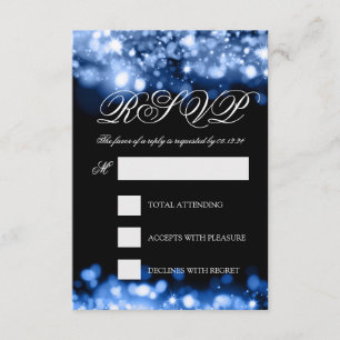 Boda RSVP Luces esparkling Azul zafiro