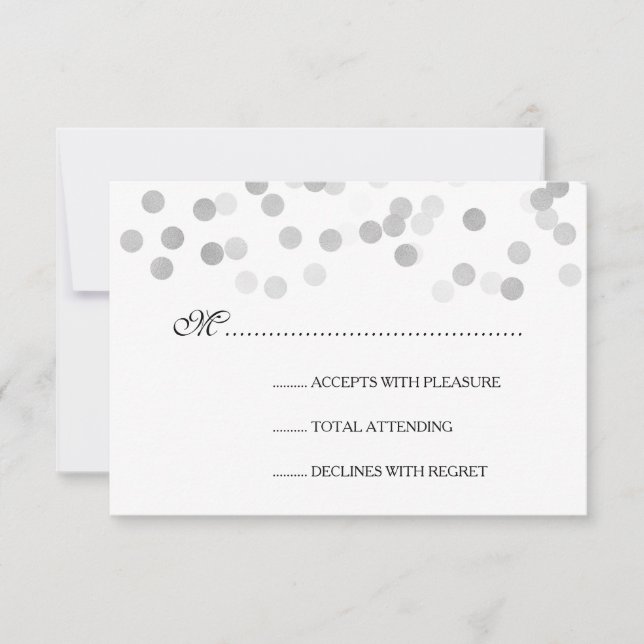Boda RSVP Luces Purpurinas de Relieve metalizado p (Anverso)