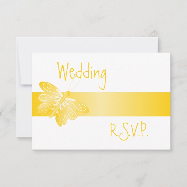 Boda RSVP Mariposa Amarilla (Anverso)