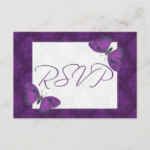Boda RSVP mariposa Brocade Purple