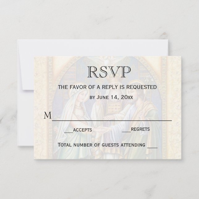 Boda RSVP Matrimonio cristiano católico (Anverso)