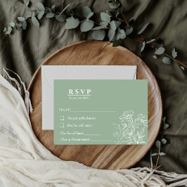 boda RSVP minimalista verde sabio y esmeralda