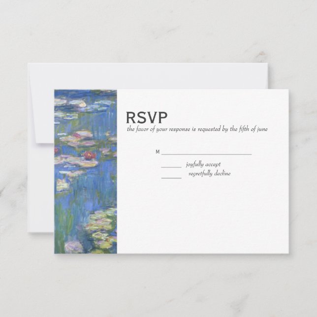 Boda RSVP // Monet Waterlilies (Anverso)