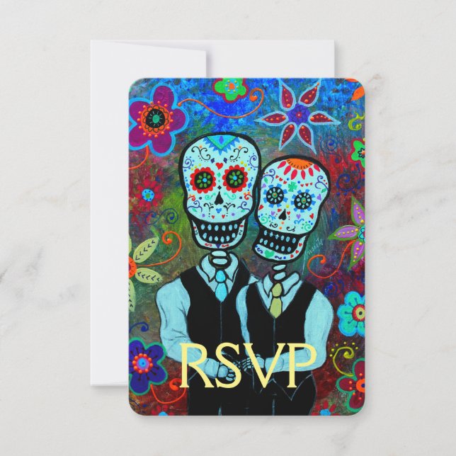 Boda RSVP Novios Dia de los Muertos (Anverso)