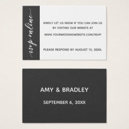Boda RSVP Online Insertar gris oscuro y blanco