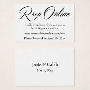Boda RSVP Online Insertar guión negro, blanco, 03