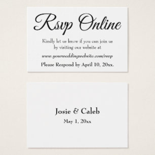 Boda RSVP Online Insertar guión negro, blanco, 09
