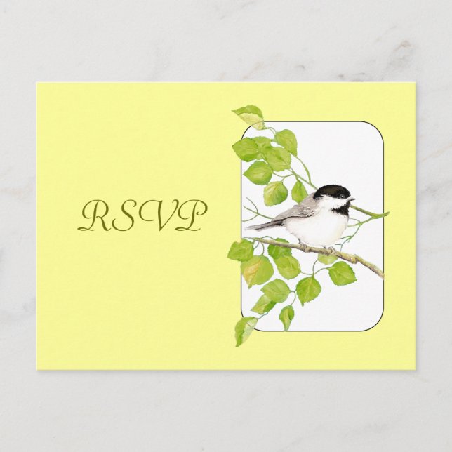 Boda RSVP, Pájaro, tarjeta postal de especialidad  (Anverso)