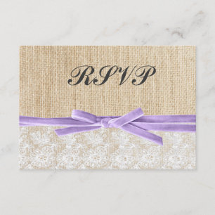 Boda RSVP Rústica de la Cinta de Lavanda de Lazo R