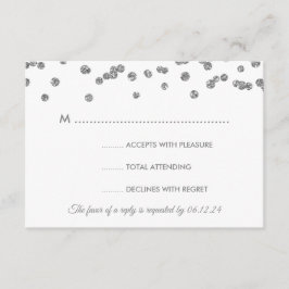 Boda RSVP Silver Faux Purpurina Confetti