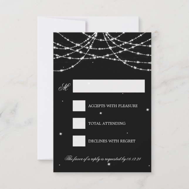 Boda RSVP Sparkling String Black (Anverso)