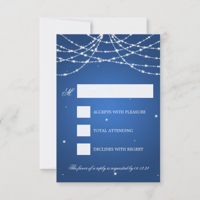 Boda RSVP Sparkling String Blue (Anverso)