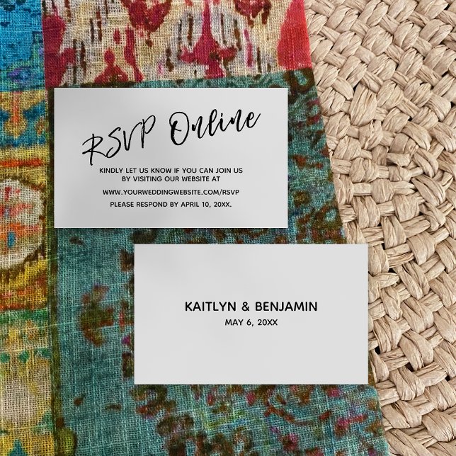Boda RSVP Tarjeta de inserción de escritura en lín (Subido por el creador)