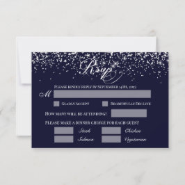 Boda RSVP Tarjeta de respuesta Azul de la Marina