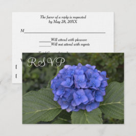 Boda RSVP Tarjetas Blue Hydrangea Floral