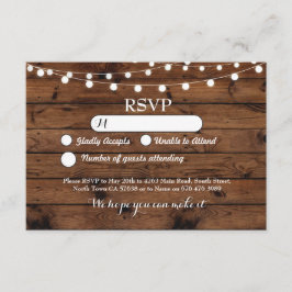 Boda RSVP Tarjetas de Madera Ruidosas Invitan a