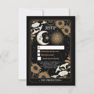 Boda RSVP Tarot Moon Estrellas alineadas tarjeta d