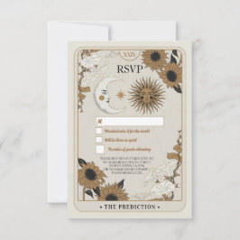 Boda RSVP Tarot Moon Estrellas alineadas tarjeta d