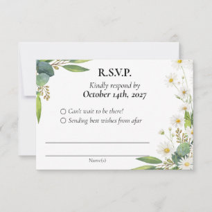 Boda RSVP tema de la margaría del eucalipto botáni