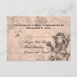 Boda RSVP Vintage Rosas Sepia