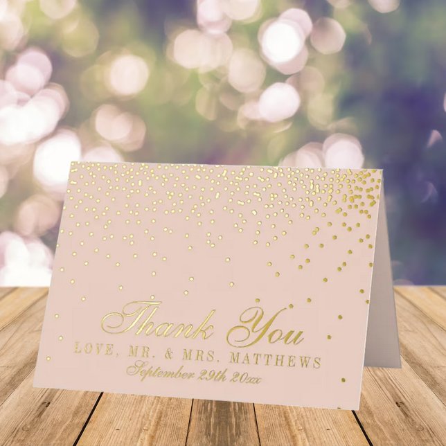 Boda Rubor Pink & Glam Confetti Gracias (Subido por el creador)
