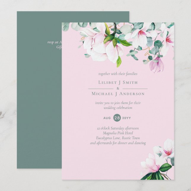 Boda Rubor Pink Magnolia (Anverso / Reverso)