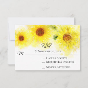 *~* Boda Rustica de Girasol Amarillo RSVP