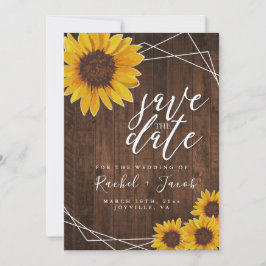 Boda Rústica de Girasol Salven la invitación a la 