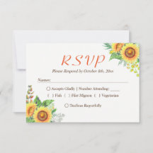 Boda Rústica de la flor del girasol del bebé RSVP
