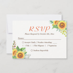 Boda Rústica de la flor del girasol del bebé RSVP