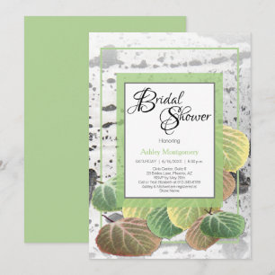 Boda Rústica Invitación Aspén Corteza y Hojas